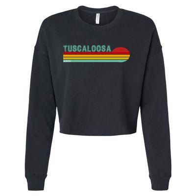 Tuscaloosa Alabama Retro Sunset Cropped Pullover Crew