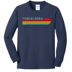 Tuscaloosa Alabama Retro Sunset Kids Long Sleeve Shirt