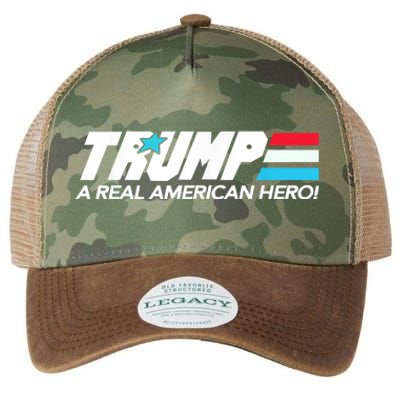 Trump A Real American Hero Legacy Tie Dye Trucker Hat