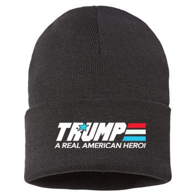 Trump A Real American Hero Sustainable Knit Beanie