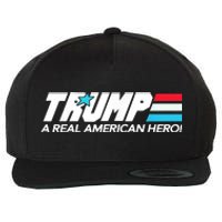 Trump A Real American Hero Wool Snapback Cap