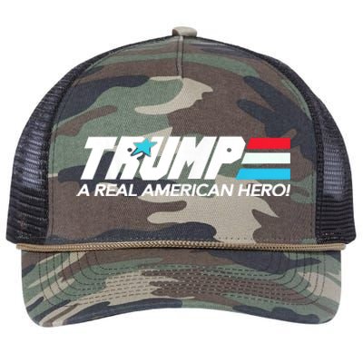 Trump A Real American Hero Retro Rope Trucker Hat Cap