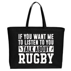 Talk About Rugby Rugby Gift Rugby Player Rugby Coach Gift Cotton Canvas Jumbo Tote