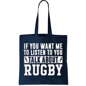 Talk About Rugby Rugby Gift Rugby Player Rugby Coach Gift Tote Bag