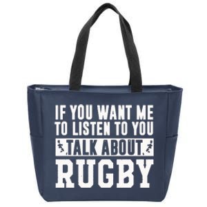 Talk About Rugby Rugby Gift Rugby Player Rugby Coach Gift Zip Tote Bag