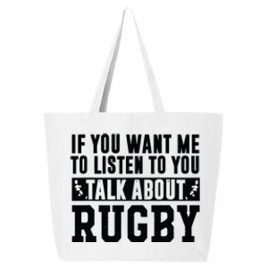 Talk About Rugby Rugby Gift Rugby Player Rugby Coach Gift 25L Jumbo Tote