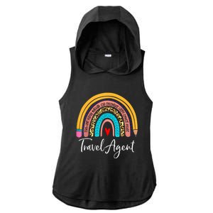 Travel Agent Rainbow Leopard Travel And Tourism Cute Gift Ladies PosiCharge Tri-Blend Wicking Draft Hoodie Tank