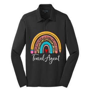 Travel Agent Rainbow Leopard Travel And Tourism Cute Gift Silk Touch Performance Long Sleeve Polo