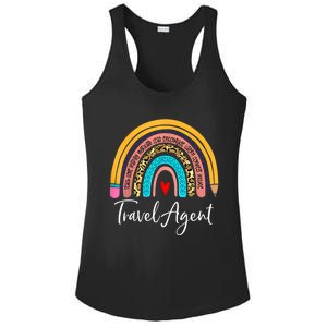 Travel Agent Rainbow Leopard Travel And Tourism Cute Gift Ladies PosiCharge Competitor Racerback Tank