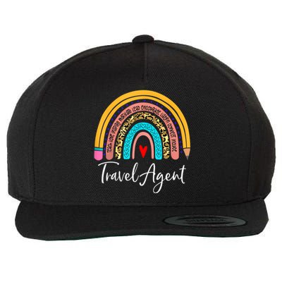 Travel Agent Rainbow Leopard Travel And Tourism Cute Gift Wool Snapback Cap