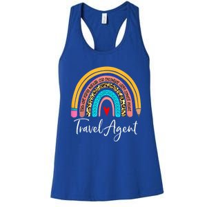 Travel Agent Rainbow Leopard Travel And Tourism Cute Gift Women's Racerback Tank