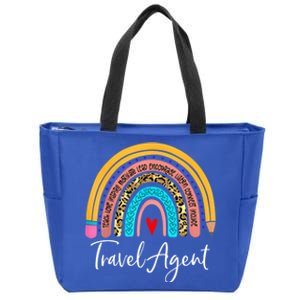 Travel Agent Rainbow Leopard Travel And Tourism Cute Gift Zip Tote Bag