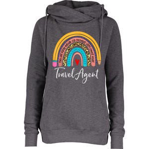 Travel Agent Rainbow Leopard Travel And Tourism Cute Gift Womens Funnel Neck Pullover Hood