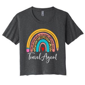 Travel Agent Rainbow Leopard Travel And Tourism Cute Gift Women's Crop Top Tee