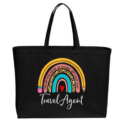 Travel Agent Rainbow Leopard Travel And Tourism Cute Gift Cotton Canvas Jumbo Tote