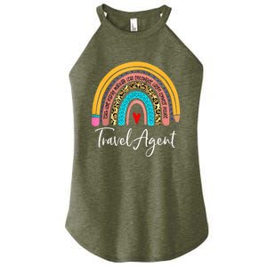 Travel Agent Rainbow Leopard Travel And Tourism Cute Gift Women's Perfect Tri Rocker Tank