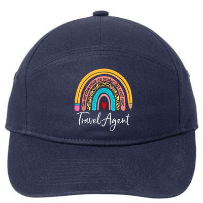 Travel Agent Rainbow Leopard Travel And Tourism Cute Gift 7-Panel Snapback Hat