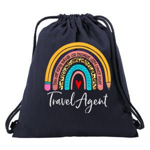 Travel Agent Rainbow Leopard Travel And Tourism Cute Gift Drawstring Bag