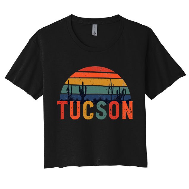 Tucson Arizona Retro Vintage Arizona Sunset Crop Top