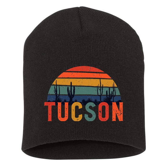 Tucson Arizona Retro Vintage Arizona Sunset Short Acrylic Beanie