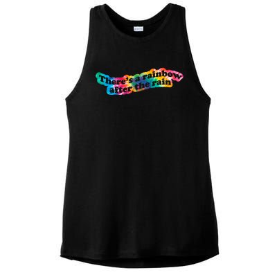 There's A Rainbow After The Rain Mental Health Awareness Ladies PosiCharge Tri-Blend Wicking Tank