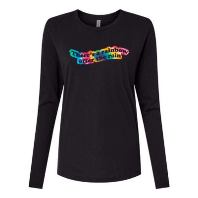 There's A Rainbow After The Rain Mental Health Awareness Womens Cotton Relaxed Long Sleeve T-Shirt