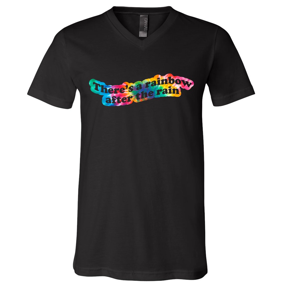 There's A Rainbow After The Rain Mental Health Awareness V-Neck T-Shirt