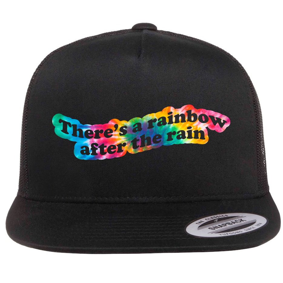 There's A Rainbow After The Rain Mental Health Awareness Flat Bill Trucker Hat