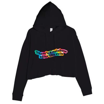 There's A Rainbow After The Rain Mental Health Awareness Crop Fleece Hoodie