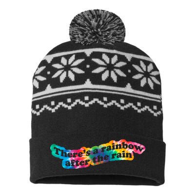 There's A Rainbow After The Rain Mental Health Awareness USA-Made Snowflake Beanie