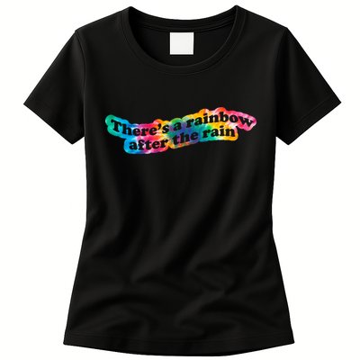 There's A Rainbow After The Rain Mental Health Awareness Womens T-Shirt