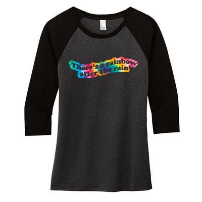 There's A Rainbow After The Rain Mental Health Awareness Women's Tri-Blend 3/4-Sleeve Raglan Shirt