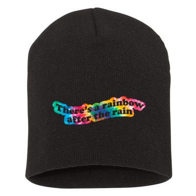 There's A Rainbow After The Rain Mental Health Awareness Short Acrylic Beanie