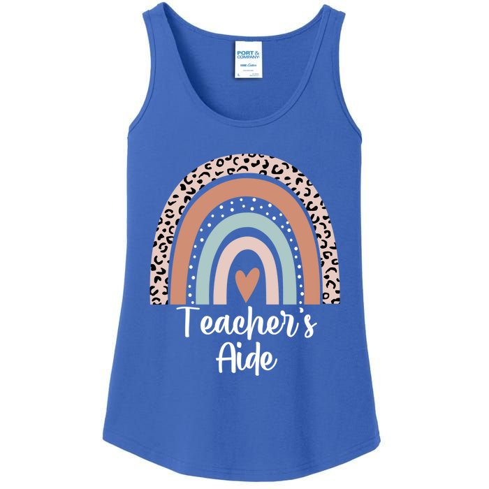 Teacher's Aide Rainbow Leopard Teachers Aide Assistant Cute Gift Ladies Essential Tank