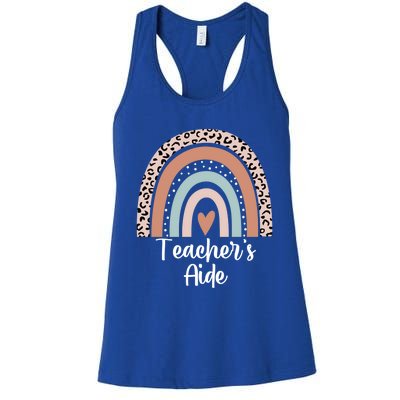 Teacher's Aide Rainbow Leopard Teachers Aide Assistant Cute Gift Women's Racerback Tank