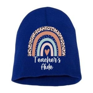 Teacher's Aide Rainbow Leopard Teachers Aide Assistant Cute Gift Short Acrylic Beanie