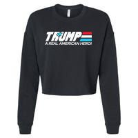 Trump A Real American Hero Cropped Pullover Crew