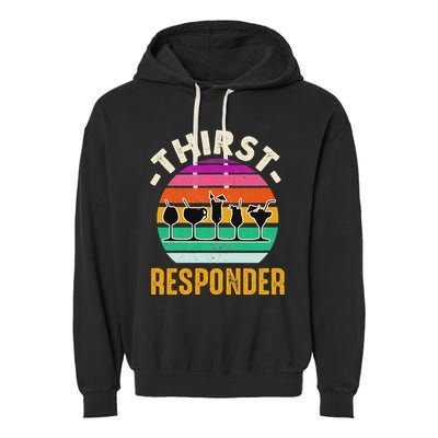 Thirst A Responder Funny Bartender Barman Barkeeper Barista Garment-Dyed Fleece Hoodie