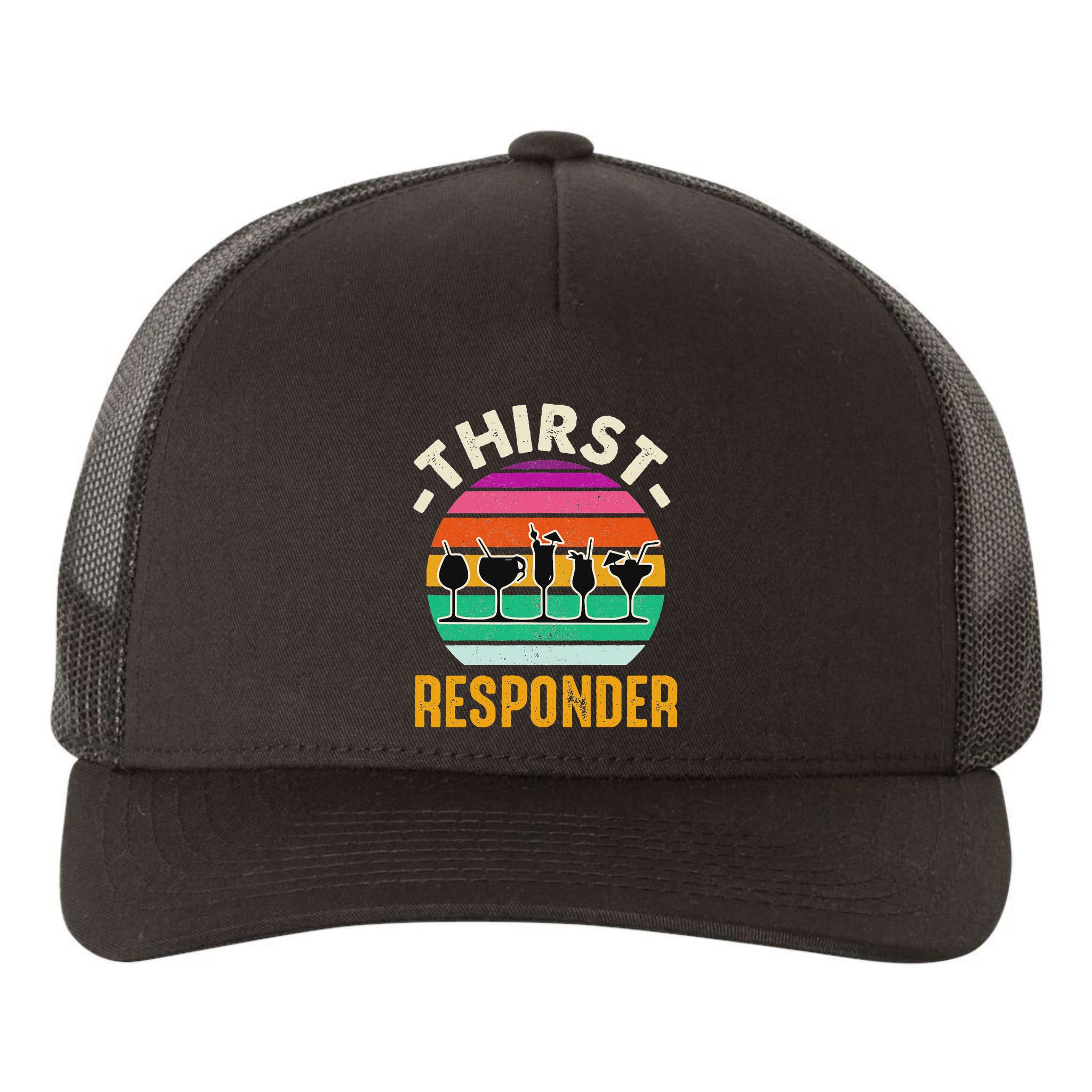 Thirst A Responder Funny Bartender Barman Barkeeper Barista Yupoong Adult 5-Panel Trucker Hat