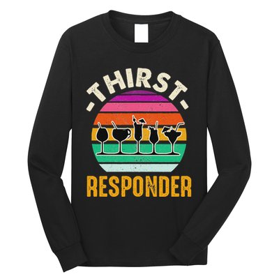 Thirst A Responder Funny Bartender Barman Barkeeper Barista Long Sleeve Shirt