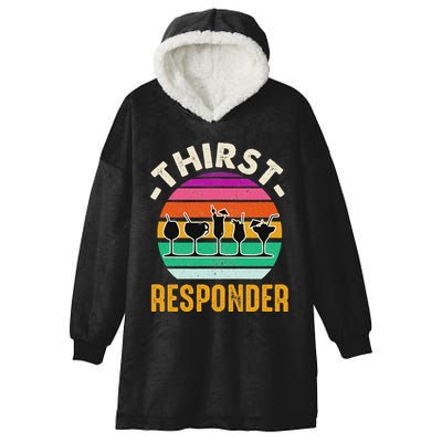 Thirst A Responder Funny Bartender Barman Barkeeper Barista Hooded Wearable Blanket