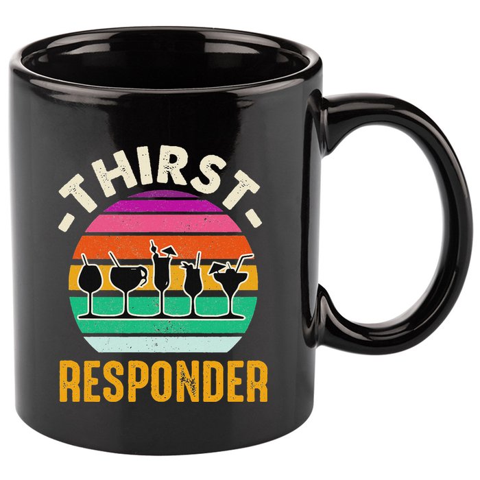 Thirst A Responder Funny Bartender Barman Barkeeper Barista 11oz C Handle Ceramic Mug