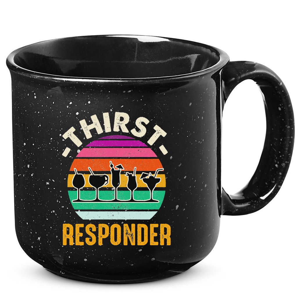 Thirst A Responder Funny Bartender Barman Barkeeper Barista 15oz Campfire Ceramic Mug