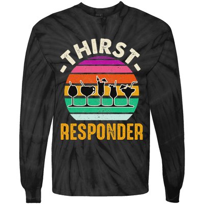 Thirst A Responder Funny Bartender Barman Barkeeper Barista Tie-Dye Long Sleeve Shirt