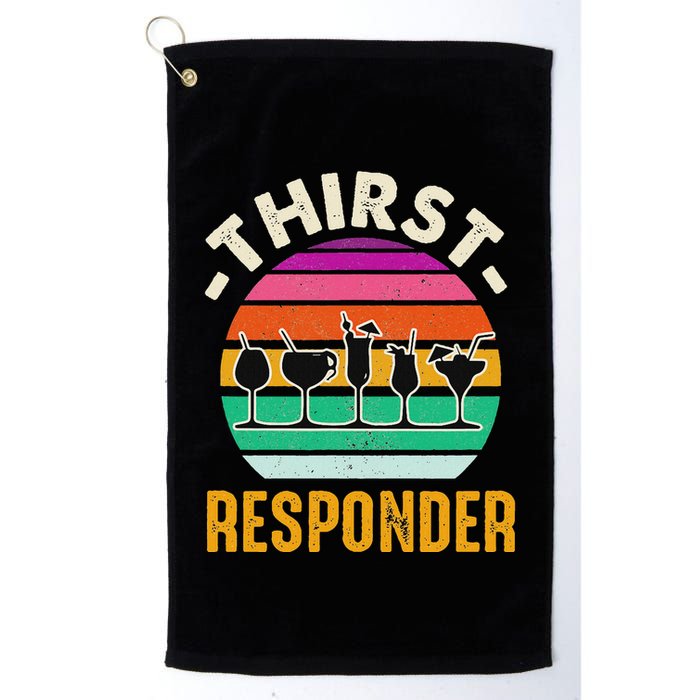 Thirst A Responder Funny Bartender Barman Barkeeper Barista Golf Towel