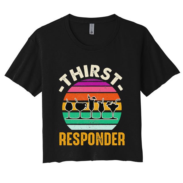 Thirst A Responder Funny Bartender Barman Barkeeper Barista Crop Top