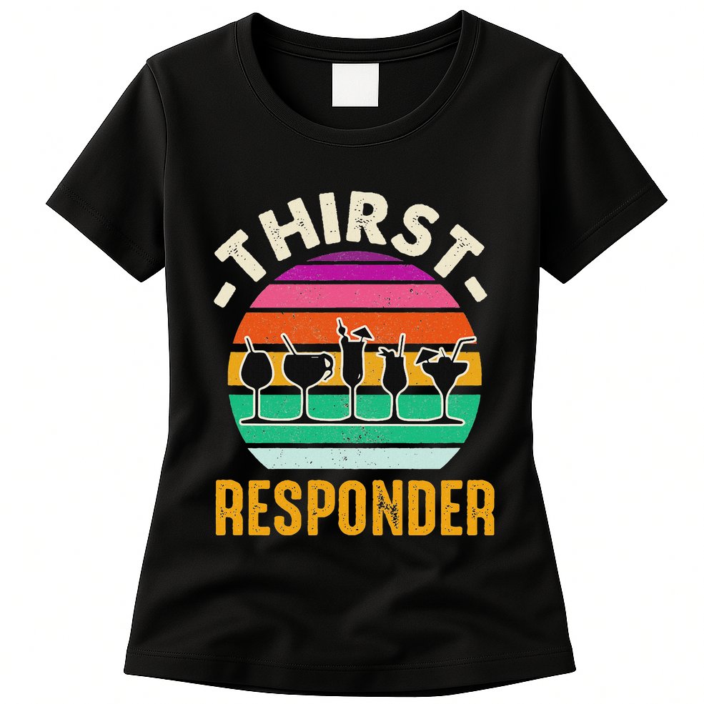 Thirst A Responder Funny Bartender Barman Barkeeper Barista Womens T-Shirt