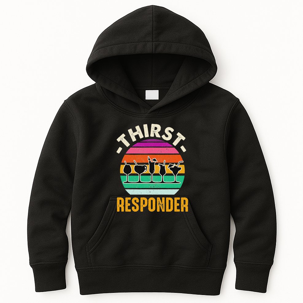Thirst A Responder Funny Bartender Barman Barkeeper Barista Kids Hoodie