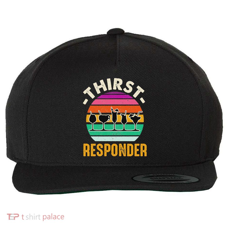 Thirst A Responder Funny Bartender Barman Barkeeper Barista Wool Snapback Cap