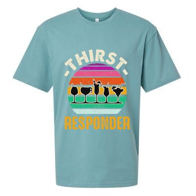 Thirst A Responder Funny Bartender Barman Barkeeper Barista Sueded Cloud Jersey T-Shirt